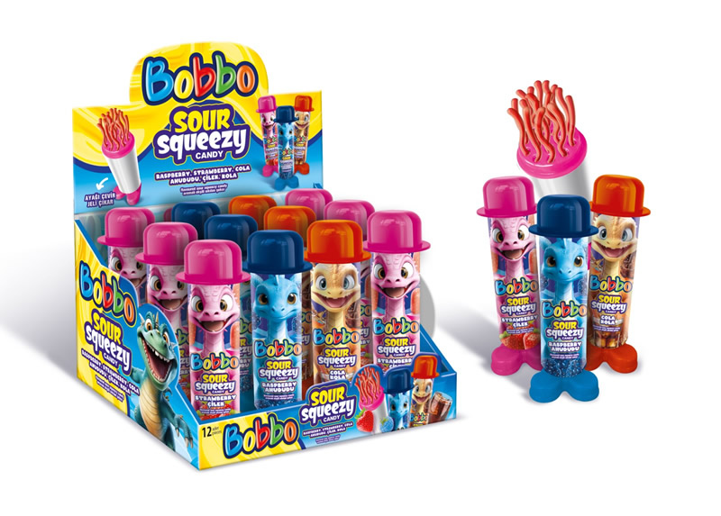 SOUR SQUEEZY CANDY-ÇİLEK,AHUDUDU,KOLA AROMALI SIVI ŞEKER